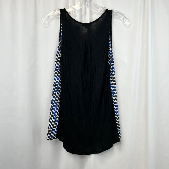 Express Womens 1/4 Zip Sleeve Top Blue/Multi Print Size Small Hi Low - Picture 6 of 8